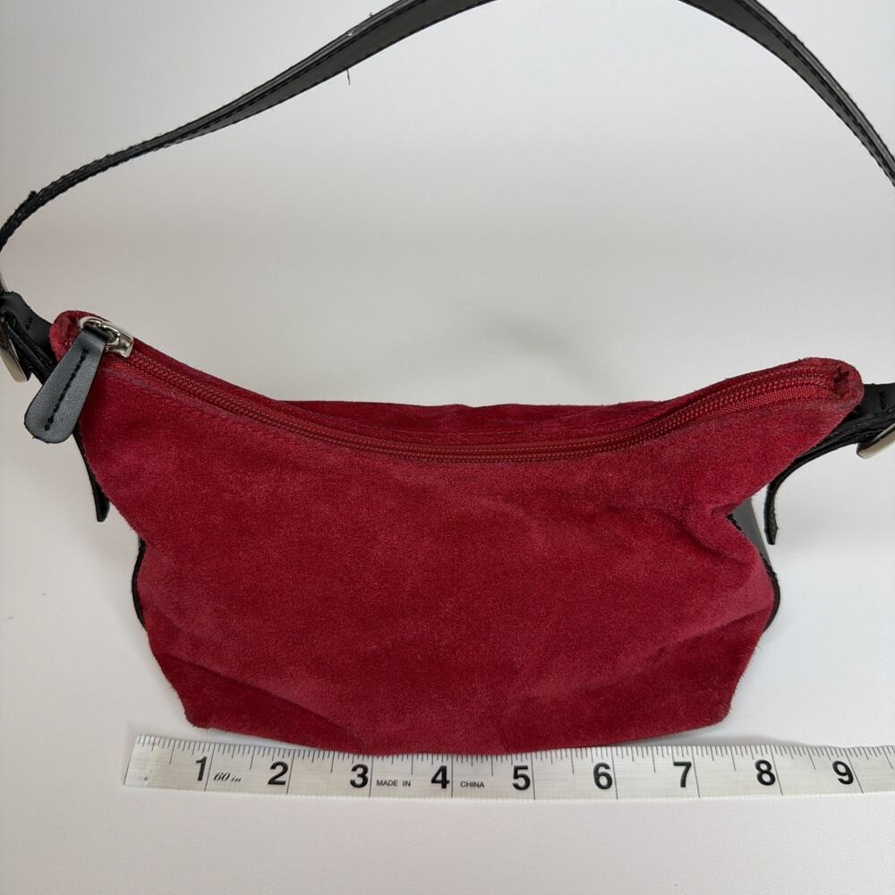 Kathy Ireland Y2K Mini Small Handbag Purse Red Leather Suede - Picture 14 of 16